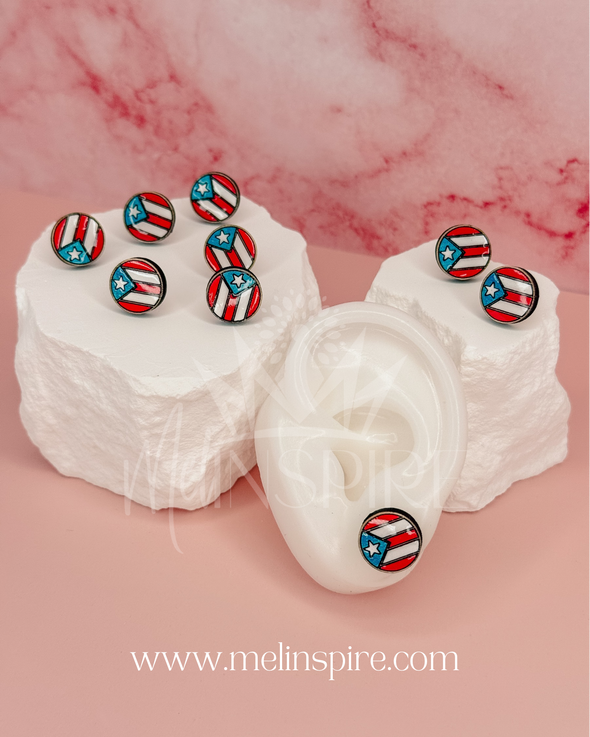 Puerto Rico Flag Stud